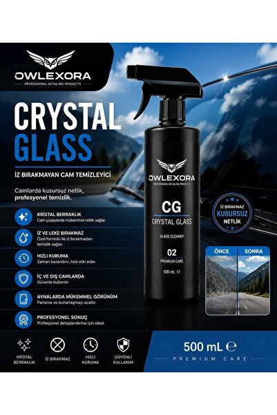 Owlexora Crystal Glass 500 ml cam temizleyici