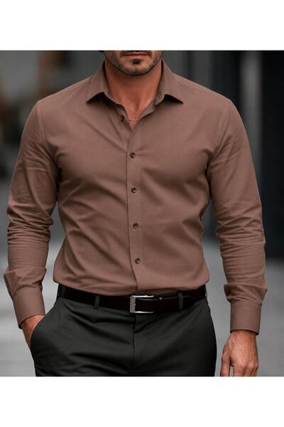 Slim Fit Kolay Ütülenebilir Dacron Gömlek