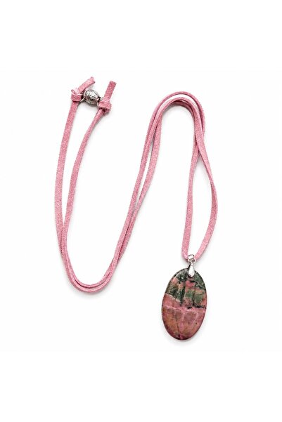 JİMNY JEWELRY Noma Real Leather Suede Rope Natural Stone End Multi-Use Necklace