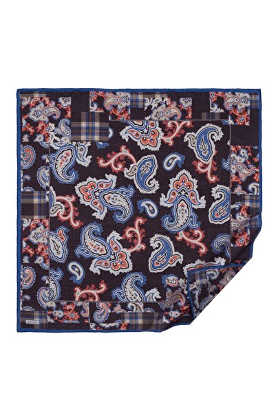 ipekevi YAZ SEZON Siyah Mavi Patchwork Desenli Tensel Eşarp