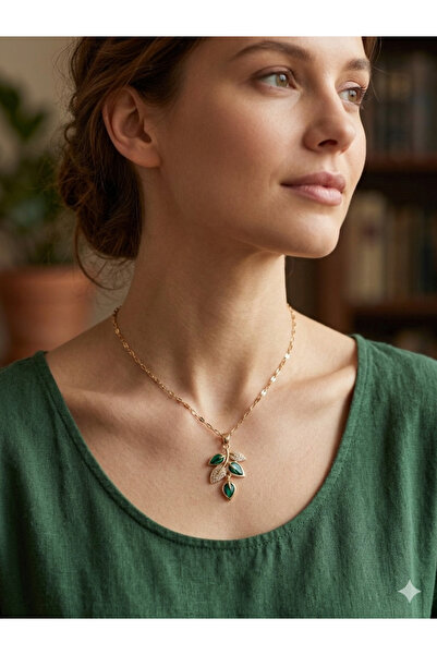 lavante butik kendini özel hisset Steel Women's Necklace with Zircon Stone Le...