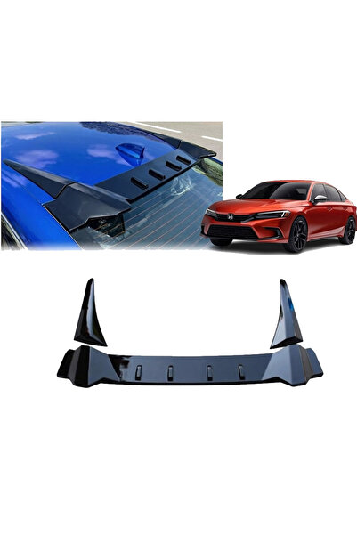 Oto Aksesuarcım Honda Civic FE1 2022 ve Sonrası Uyumlu Cam Üstü Spoyler Parla...