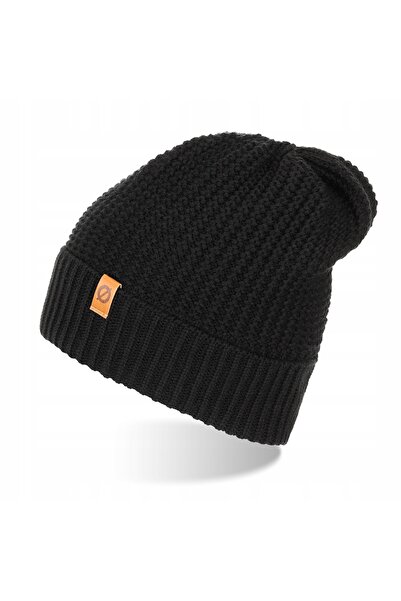 Brødrene Caciula tip beanie pentru barbati, Brodrene, Acril, 56-60 cm, Negru