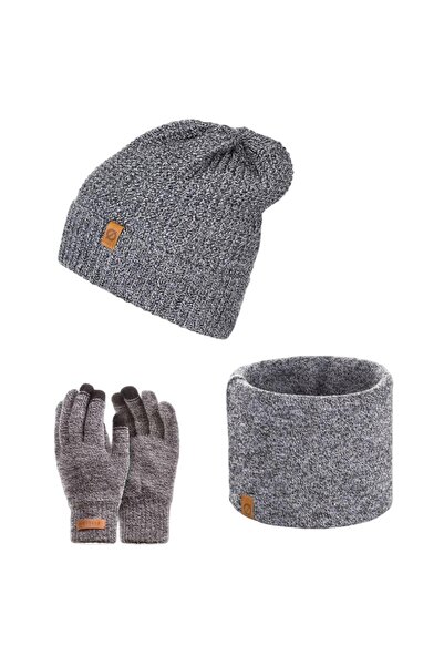 Brødrene Set 3 in 1 barbati, Brodrene, Caciula + fular tip guler + manusi, Ac...