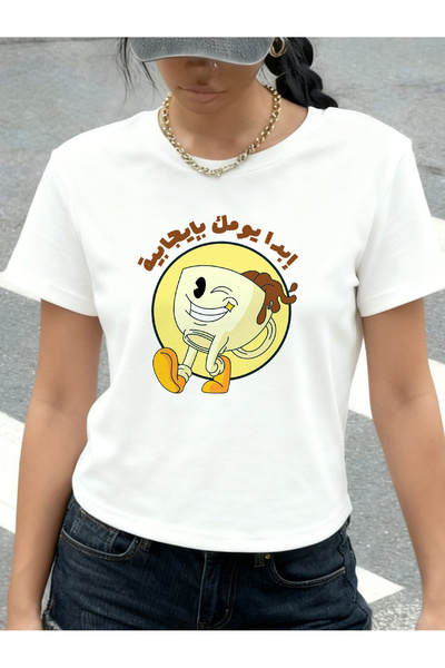 YHDZ تيشيرت نسائي كاجوال من قطن 100%، نسيج قابل للتنفس، قابل للغسل في الغسالة