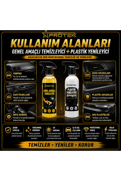 PROTEK Genel Amaçlı Temizleyici + Plastik Yenileyici