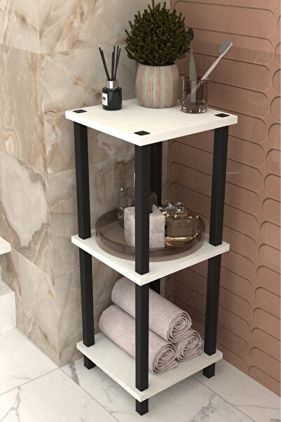 Remaks Viva 3 Katlı Çok Amaçlı Banyo Rafı Organizer-BEYAZ