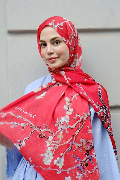diorel Vangogh Premium Cotton Shawl-Red