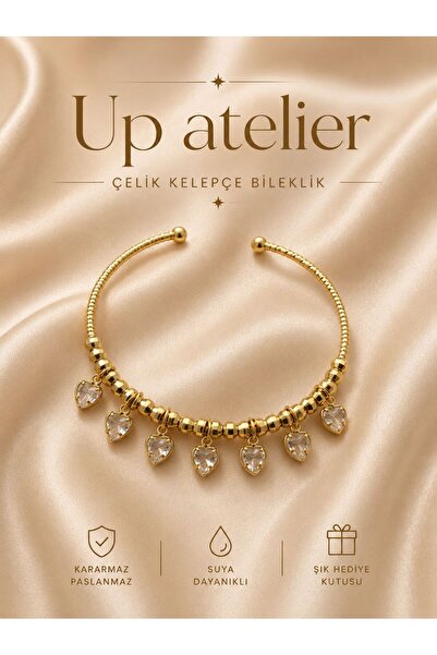 Up Atelier مشبك من الفولاذ بحجر الزركون