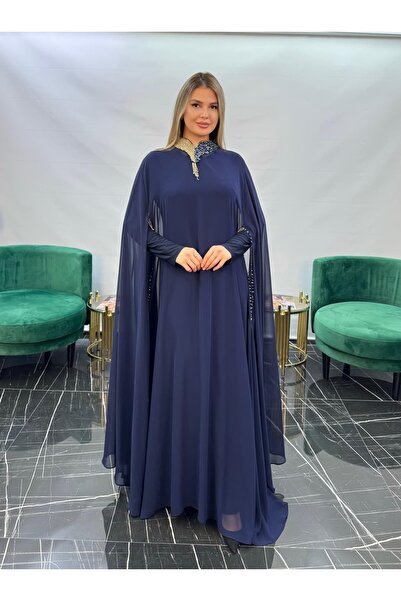 White Corner 3192 Special Design Dress with Stone Detail at the Collar