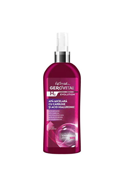 GEROVITAL Apa Micelara cu Carbune si Acid Hialuronic - H3 Evolution Micellar ...