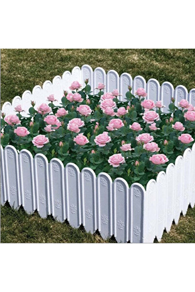 Vivendo Set 6 bucati garduri decorative pentru gradina, albe, 1.2m x 22cm