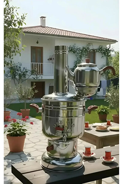 piknik sepeti VEZİR-İŞ 4 LİTRE KÖMÜRLÜ SEMAVER KIRMIZI KULP