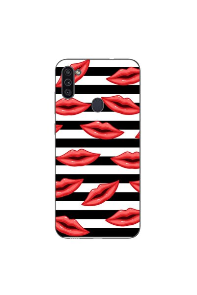 OEM Husa compatibila cu Samsung Galaxy A11 Silicon Gel Tpu Model Striped Kisses