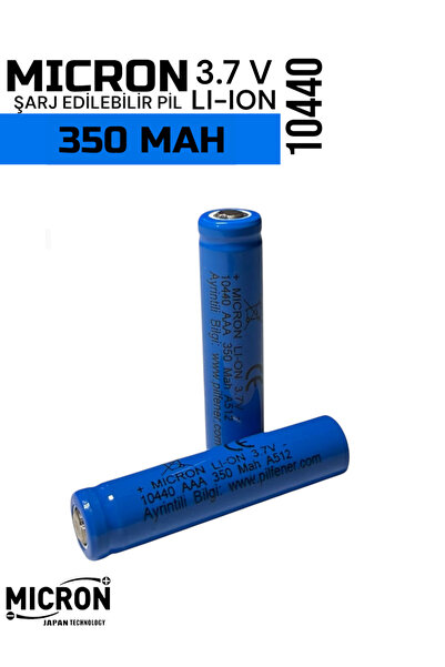 Micron 3.7 V (Volt) 350 Mah (amper) 10440 Li-on Pil (1 Adet) AAA Boy