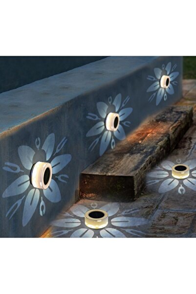 Vivendo Lampa solara LED decorativa cu proiectie floare, IP65, 5W, alb rece, ...
