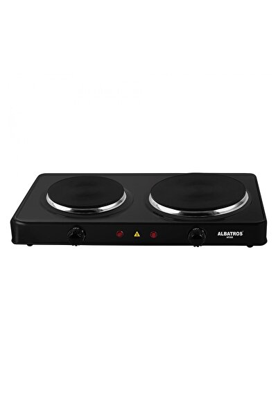 ALBATROS AP26B Plită electrică dublă 2500W, din fontă, neagră
