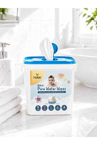 VEBOX Pure Water Wipes Wet Towel Wipes 350 Pieces