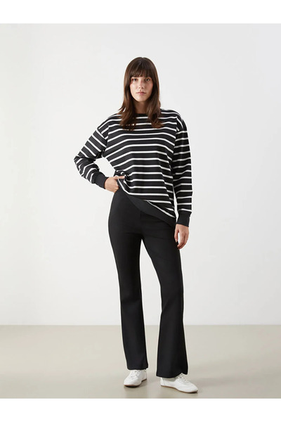 LC Waikiki Black Elastic Waist Spanish Leg Women's Leggings Pants