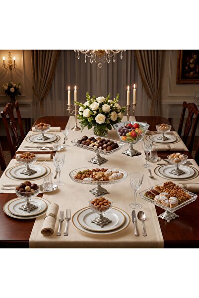 ASSA BAZAAR 10 Piece Silver Metal Stand Presentation Set