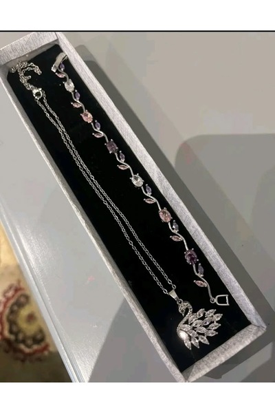 ArtBDesign Kuğu Kolye Lale Bileklik Set