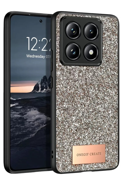 TakÇalıştır غطاء Onegif Mi 14T Pro المتوافق مع اللون الفضي اللامع - ذهبي