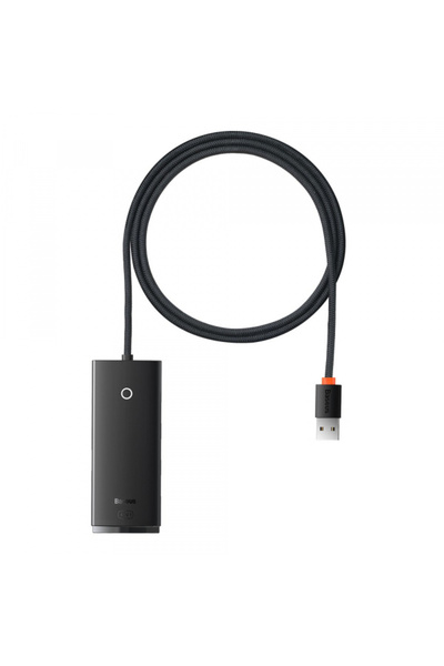 Baseus Διανομέας USB Lite, 4 x USB-A 3.0 - 1 x USB-C, 1μ, Μαύρο WKQX030101