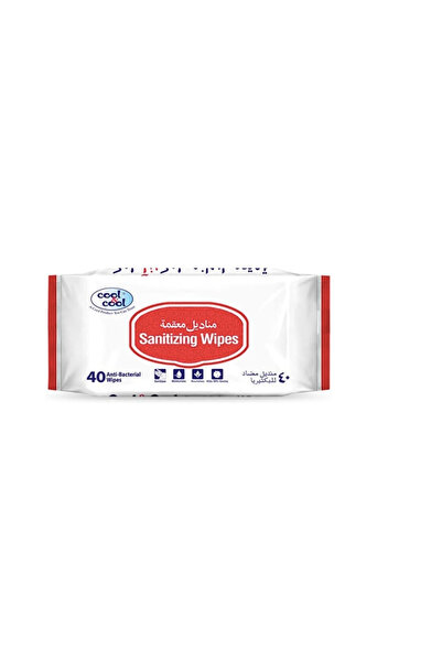 COOL & COOL Sanitizing Wipes - 40's - Antibacterial Skin Wipes with Vitamin E...