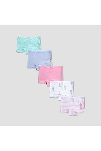 Juniors Pack of 5 Cotton Boxers with Print