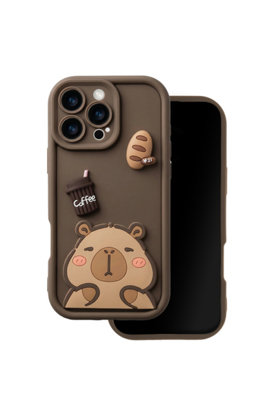 OEM Husa pentru Apple iPhone 15 Pro, Oem, Ultra Trendy 3d Capybara, Maro