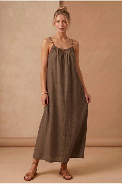 Asena Mila Comfortable Fit Muslin Summer Dress