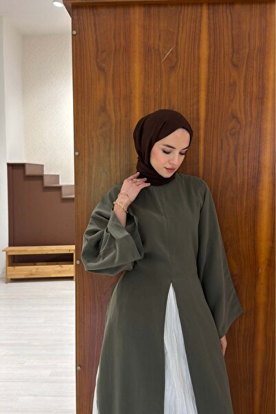 Faya Boutique Haki Yeşili Parçalı Aroha Tunik