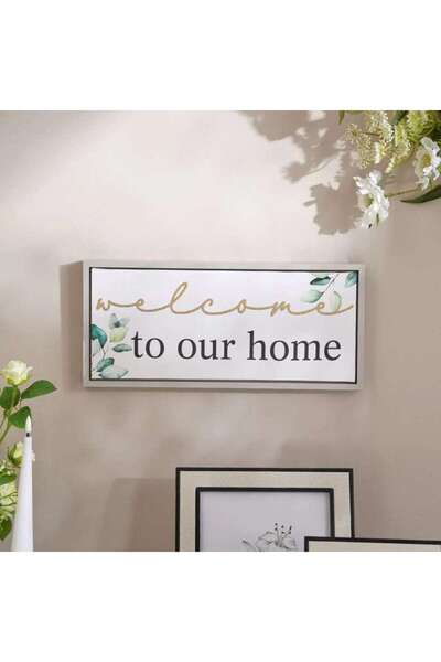 PAN HOME Welcome Home Wall Art 18.8x42cm - White