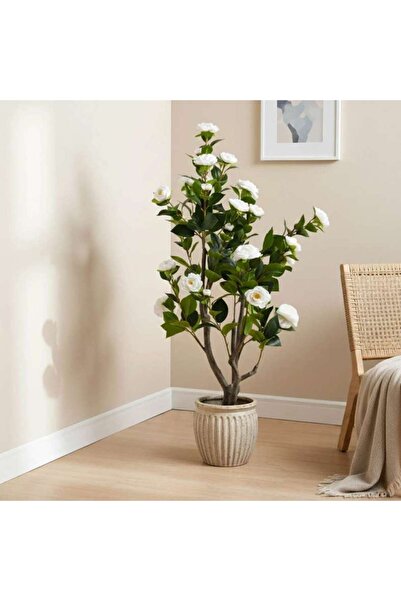 PAN HOME Camellia Artificial Tree With Flowers H150cm - White