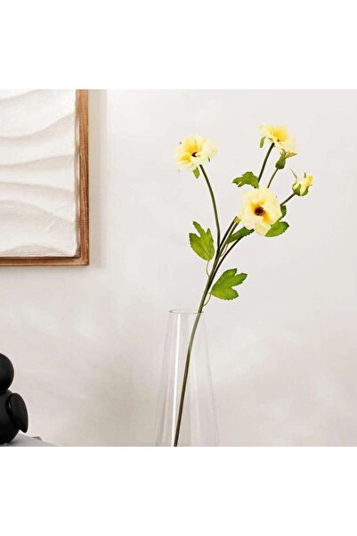 PAN HOME زهور الفراشة والفاوانيا الاصطناعية 17.78×17.78×66.04 سم - أصفر