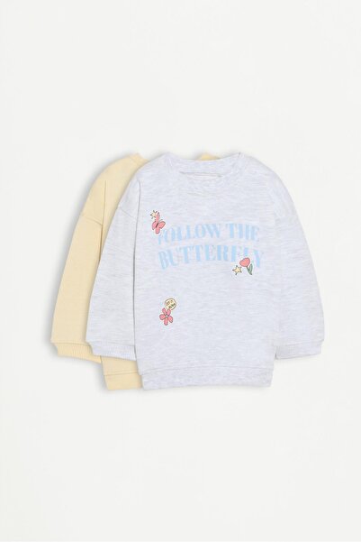 LEFTIES 2'li kontrast sweatshirt paketi