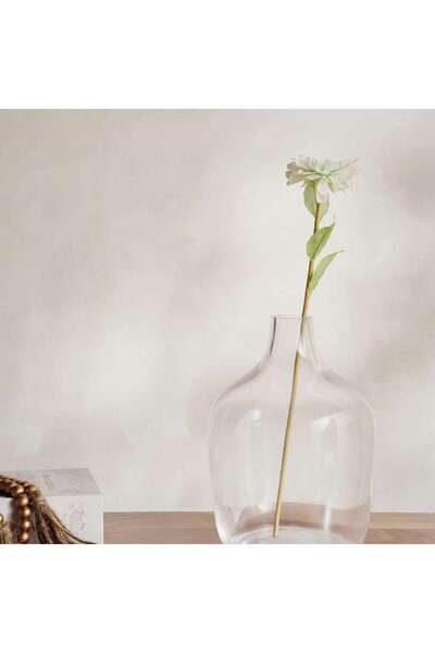PAN HOME Zinnia Real Touch Artificial Stem Flower H45cm - White