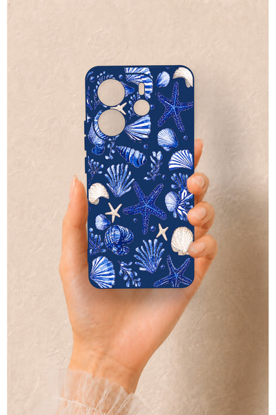 Vip Case Redmi Note 14 4G Uyumlu Deniz Kabuğu Desenli Silikon Kılıf