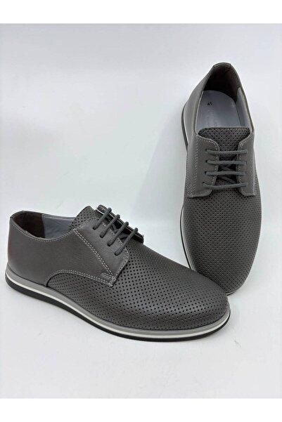 Papuccu Gray Napa Men's Leather Shoes