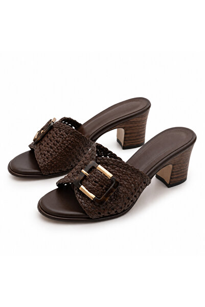 PATRON SHOES Women's Knitted Buckle-Heeled Slippers – Stylish and Comfortable...