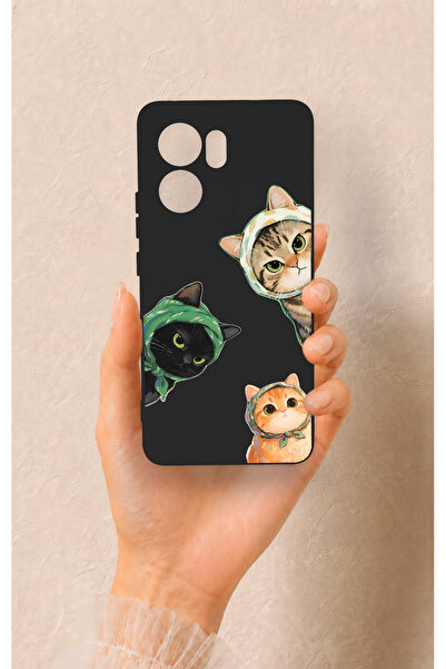 Vip Case Oppo Reno 13F Uyumlu Kedi Ekibi Desenli Silikon Kılıf