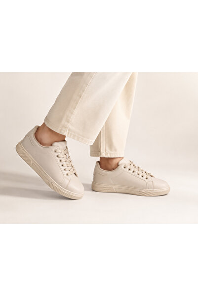 ZEES SHOP Sneaker Bej Rengi Ayakkabı