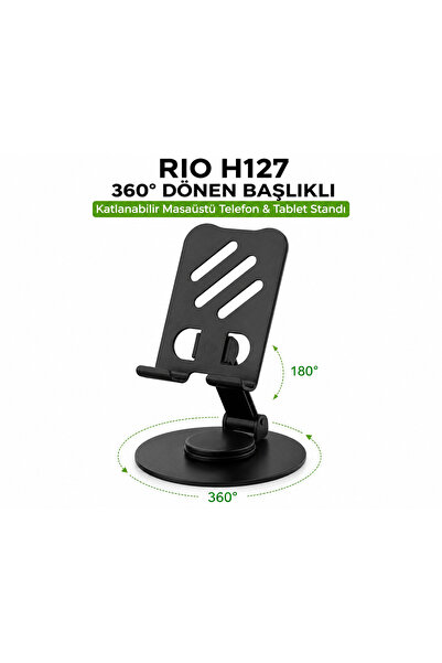 Rio Katlanabilir 360 Derece Dönebilen Masaüstü Telefon ve Tablet Tutucu Masa ...