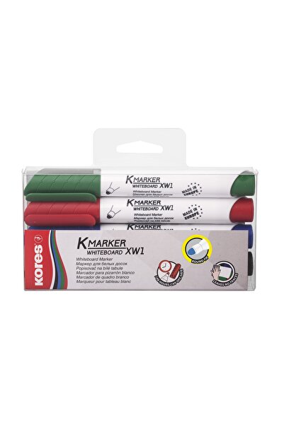 kores Marker pentru tablă albă, set de 4, 3mm