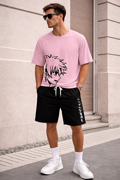 x-compass life Unisex Oversize Anime Printed Shorts Set – Casual Wear Comfort...