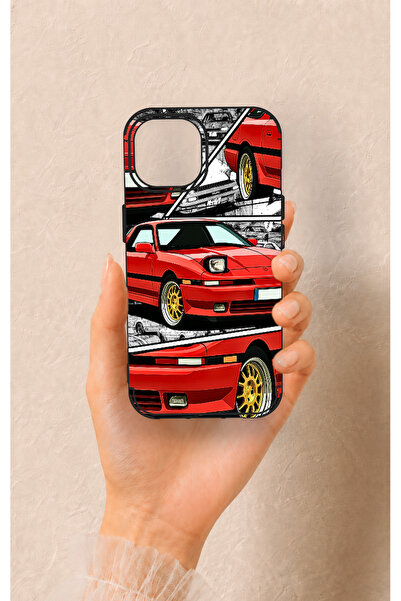 Vip Case iPhone 15 Uyumlu Kırmızı Supra Desenli Silikon Kılıf