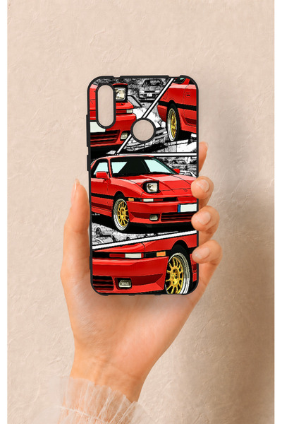 Vip Case Huawei Y7 2019 Uyumlu Kırmızı Supra Desenli Silikon Kılıf