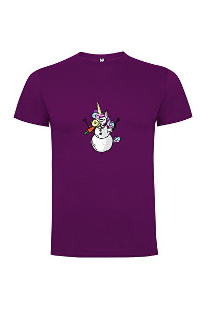 iLovePrints Unicorn Snowman Summer Tshirt
