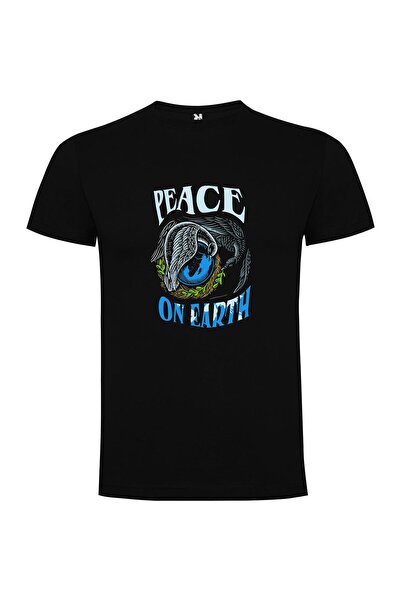 iLovePrints Peaceful Black Statement Tee Tshirt