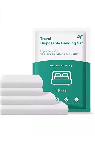 Haidue 4 PCS Breathable And Lightweight Disposable Bed Sheet Set Ultimate Tra...